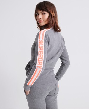 Superdry Modern Coral Label Funnel Track Női Pulóver Szürke | ITRUY7623